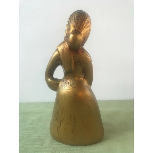 HOWARD PIERCE WOMAN HOLDING BASKET CALIFORNIA CERAMIC POTTERY FIGURINE 9" - Picture 2 of 5